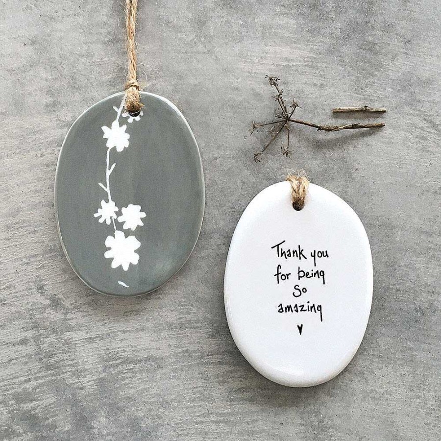 Keepsake Gifts | East of India East Of India 'Thank You For Being Amazing' Sgraffito Porcelain Hanger