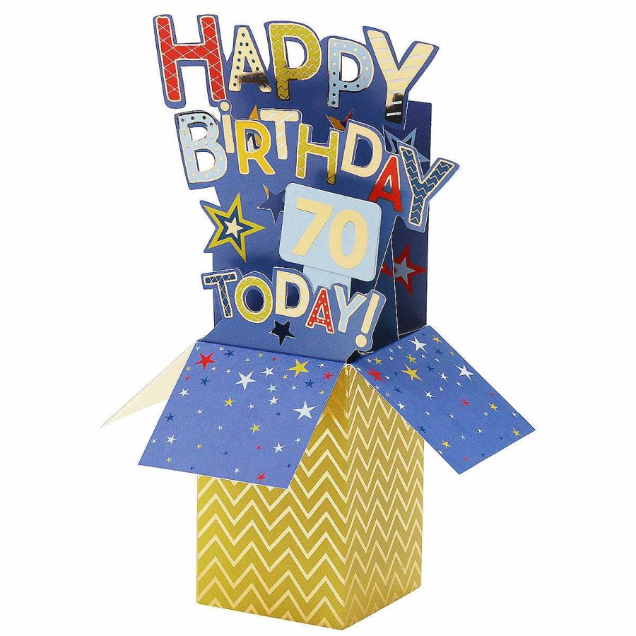 Age Cards | Second Nature Second Nature Clever Cubes Stars 70Th Birthday 3D Card