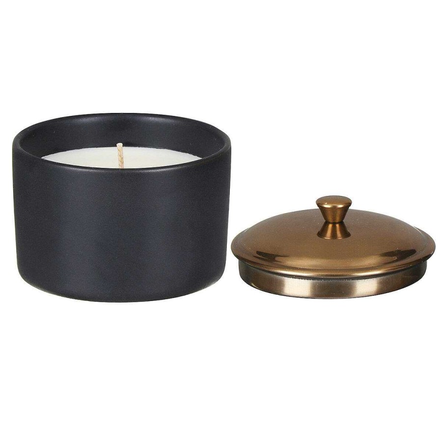 Ceramic Candles | Paddywax Paddywax Hygge 141G Bergamot & Mahogony Black Ceramic Soy Candle