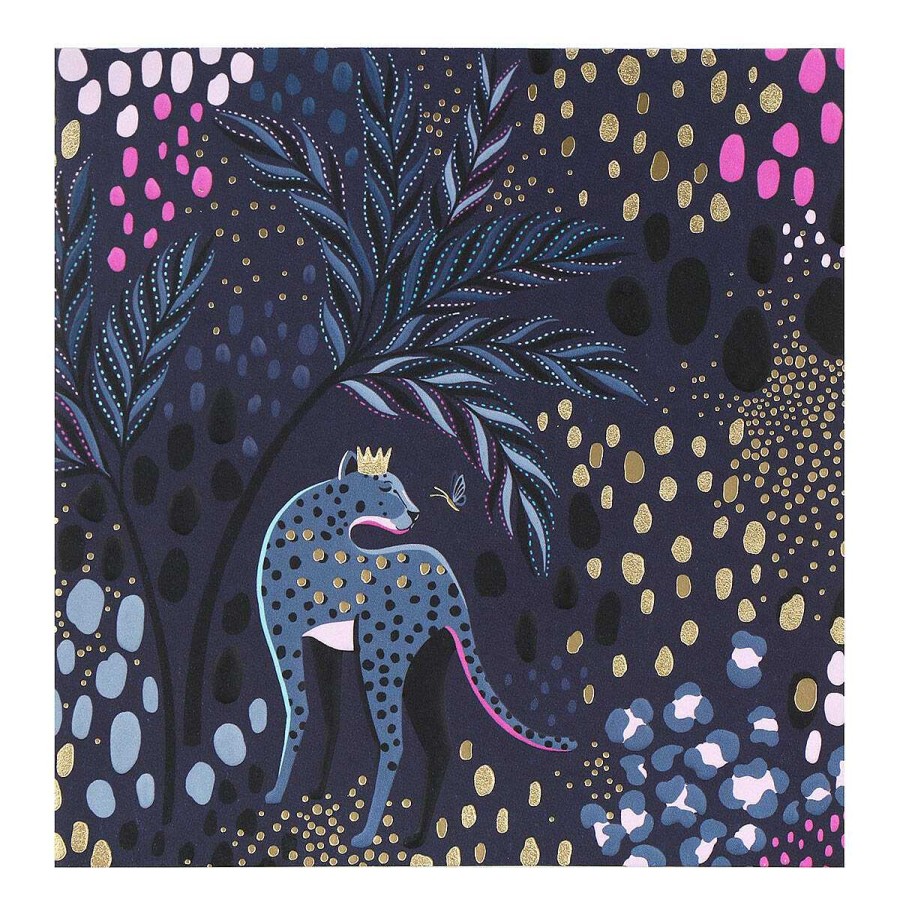 Animals & Birds Cards | Sara Miller Sara Miller Midnight Leopard Greetings Card