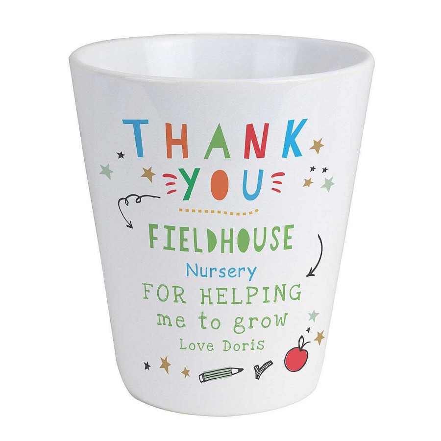 Personalised Gifts | Temptation Gifts Personalised 'Thank You Teacher' Plant Pot