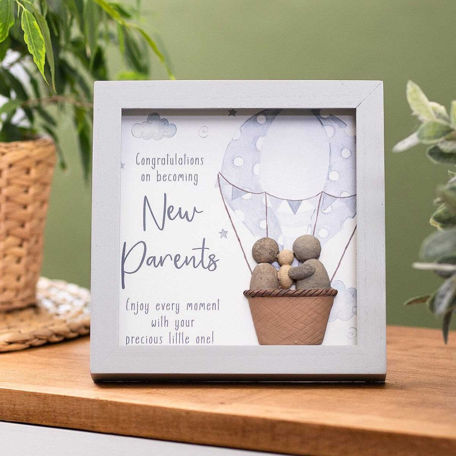 Baby'S Room Decorations | Langs Langs 'New Parents' Pebble Wooden Plaque