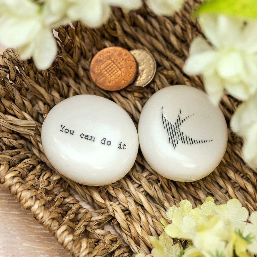 Ornaments | East of India East Of India 'You Can Do It' Porcelain Pebble