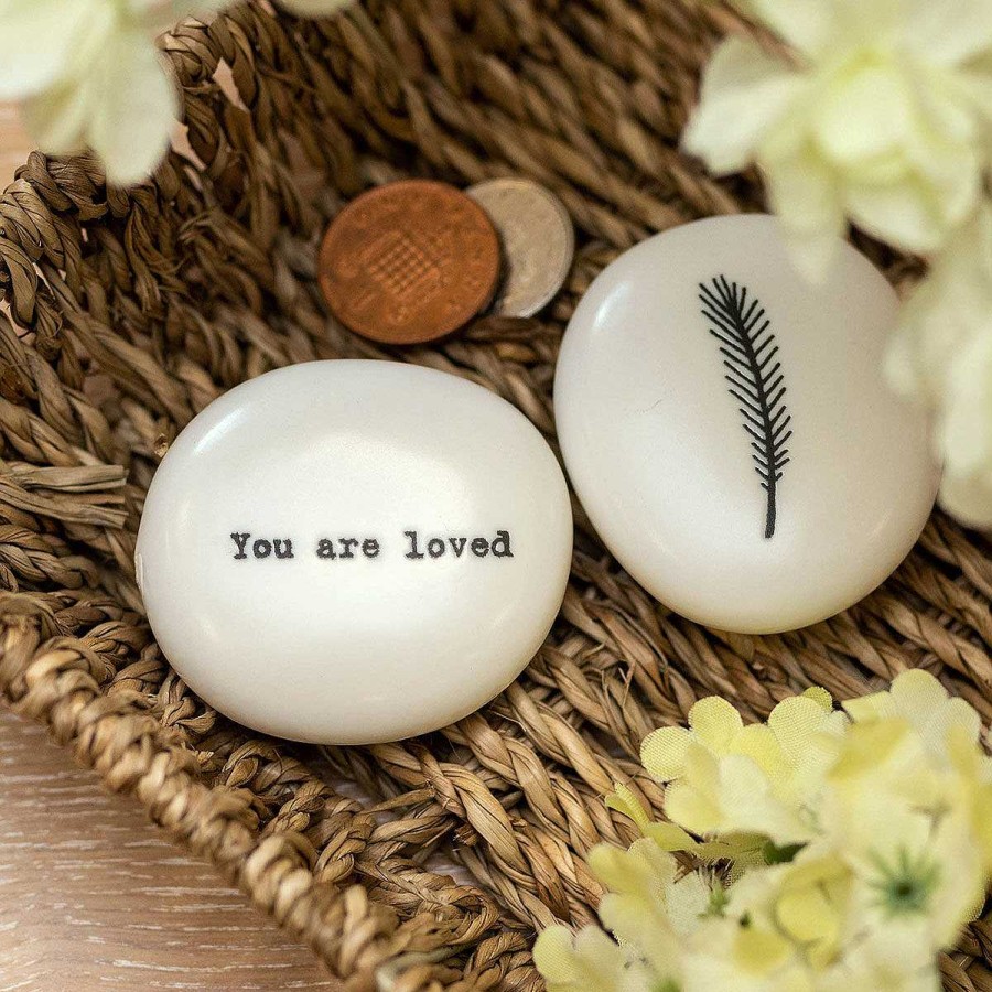 Wedding Favours | East of India East Of India 'You Are Loved' Porcelain Pebble