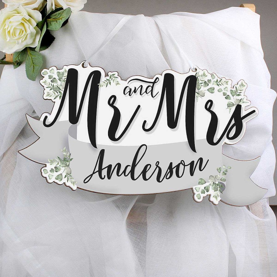 Mr & Mrs Gifts | Temptation Gifts Personalised 'Mr & Mrs' Wooden Hanging Decoration