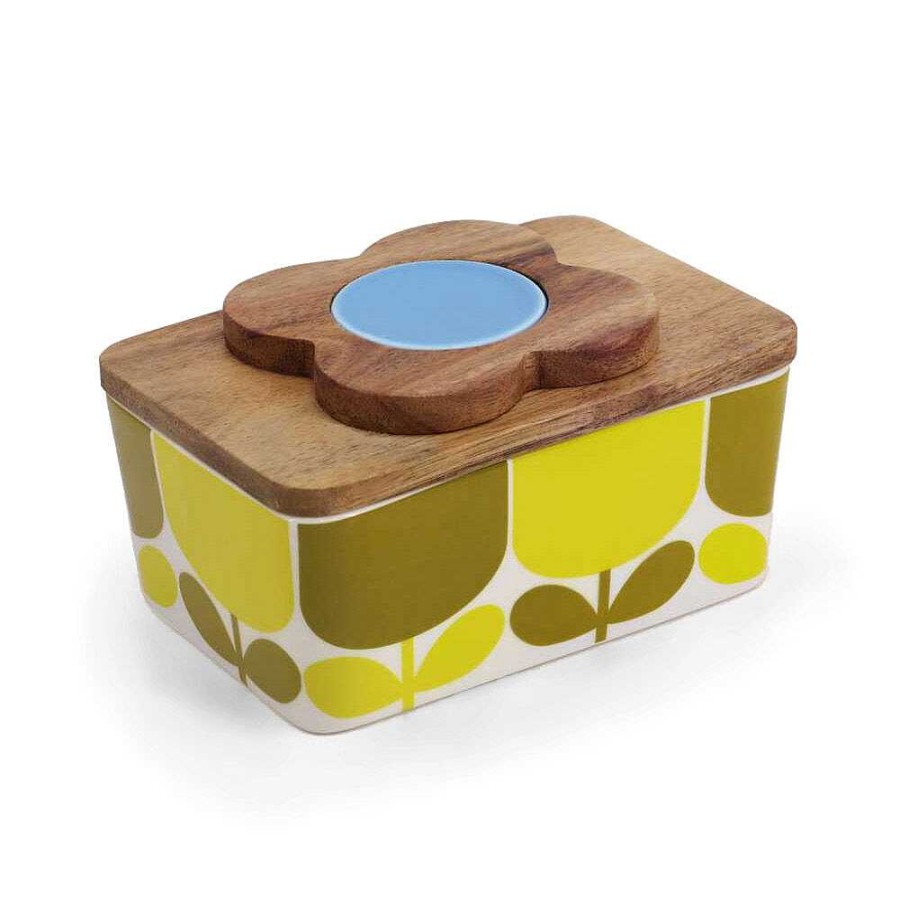 Other Kitchenware | Orla Kiely Orla Kiely Block Flower Ochre Butter Dish