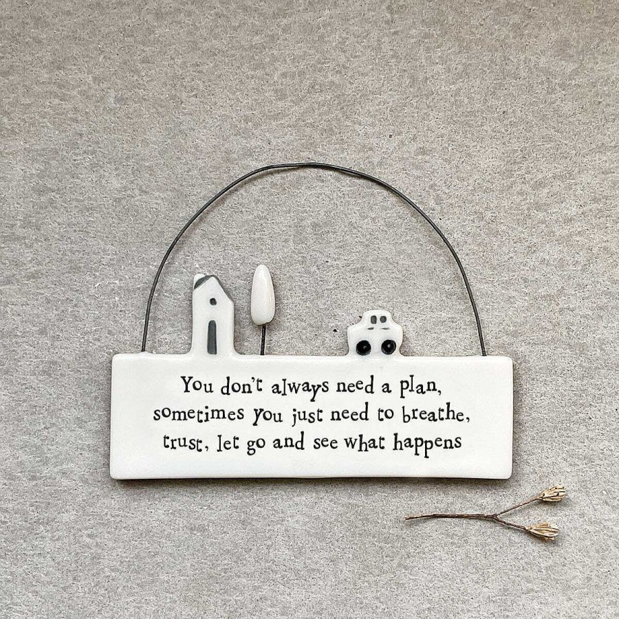 Plaques & Signs | East of India East Of India 'You Don'T Always Need A Plan' Porcelain Hanging Scene