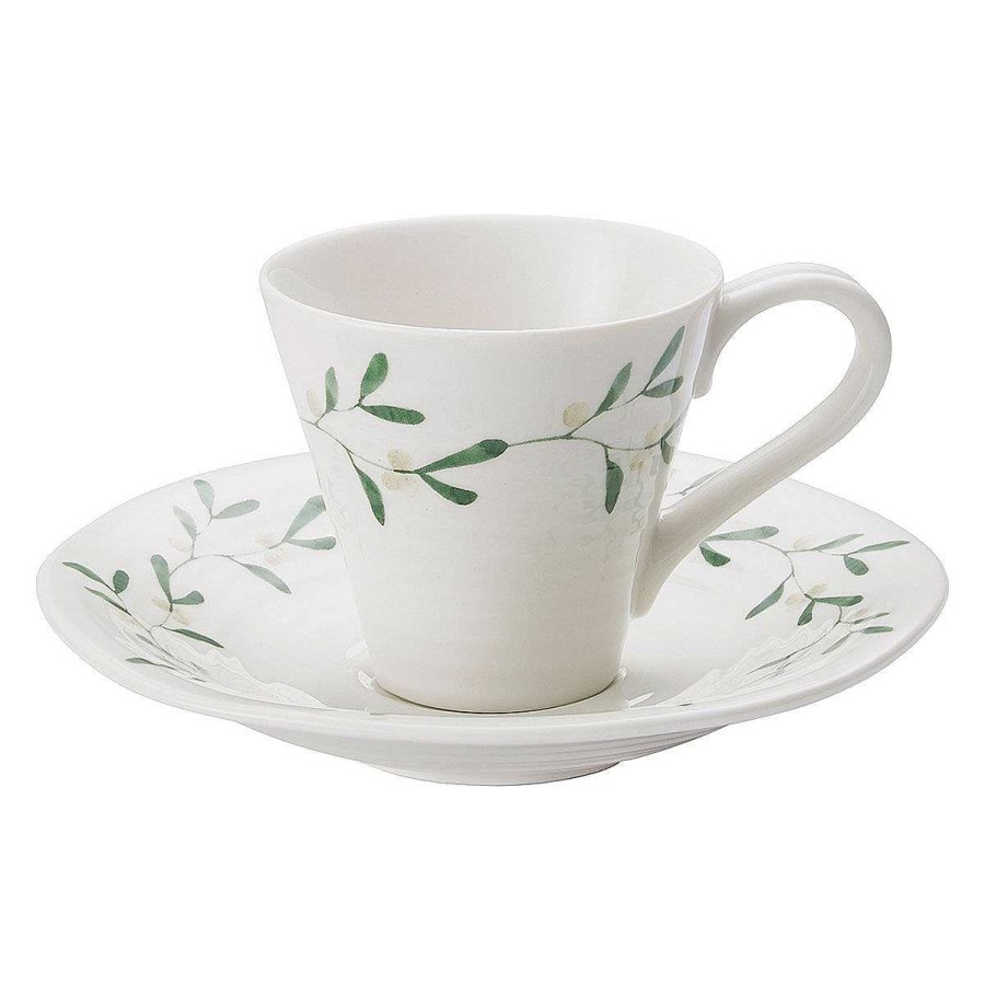 Mug Sets | Sophie Conran Sophie Conran Mistletoe Amor Set Of Two Espresso Cups & Saucers