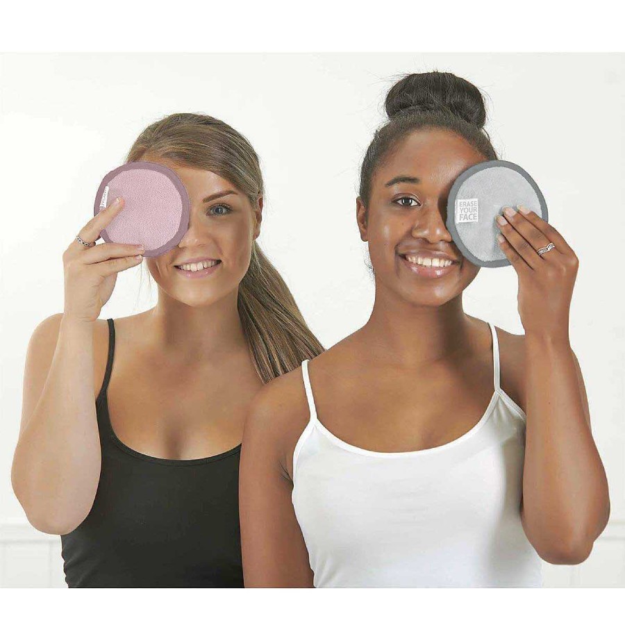 Beauty Accessories | Danielle Creations Danielle Creations Erase Your Face Pink Set Of 4 Reusable Makeup Removing Round Pads