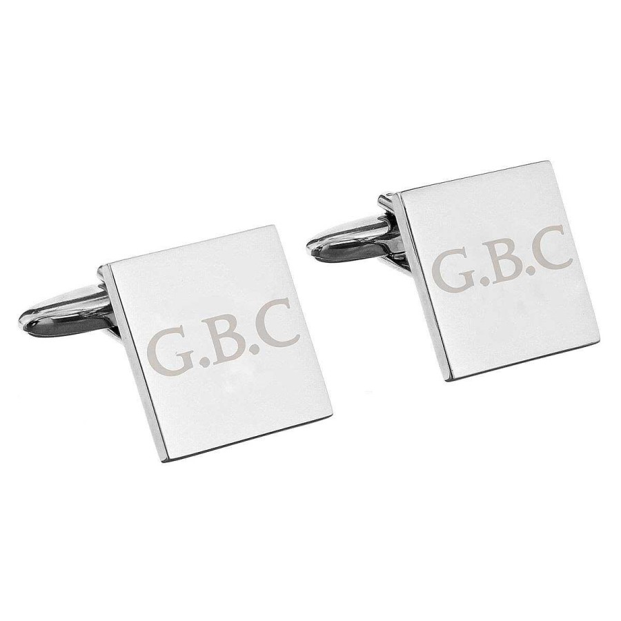 For Men | Temptation Gifts Personalised Initials Square Cufflinks