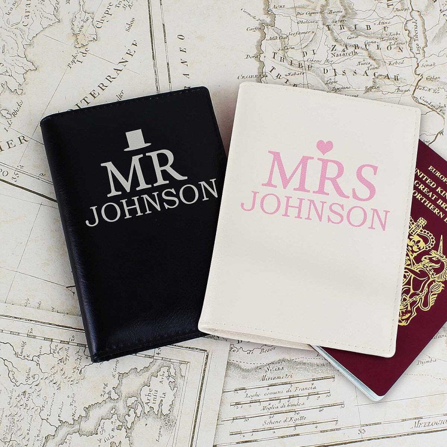 Mr & Mrs Gifts | Temptation Gifts Personalised Mr And Mrs Passport Holders Set