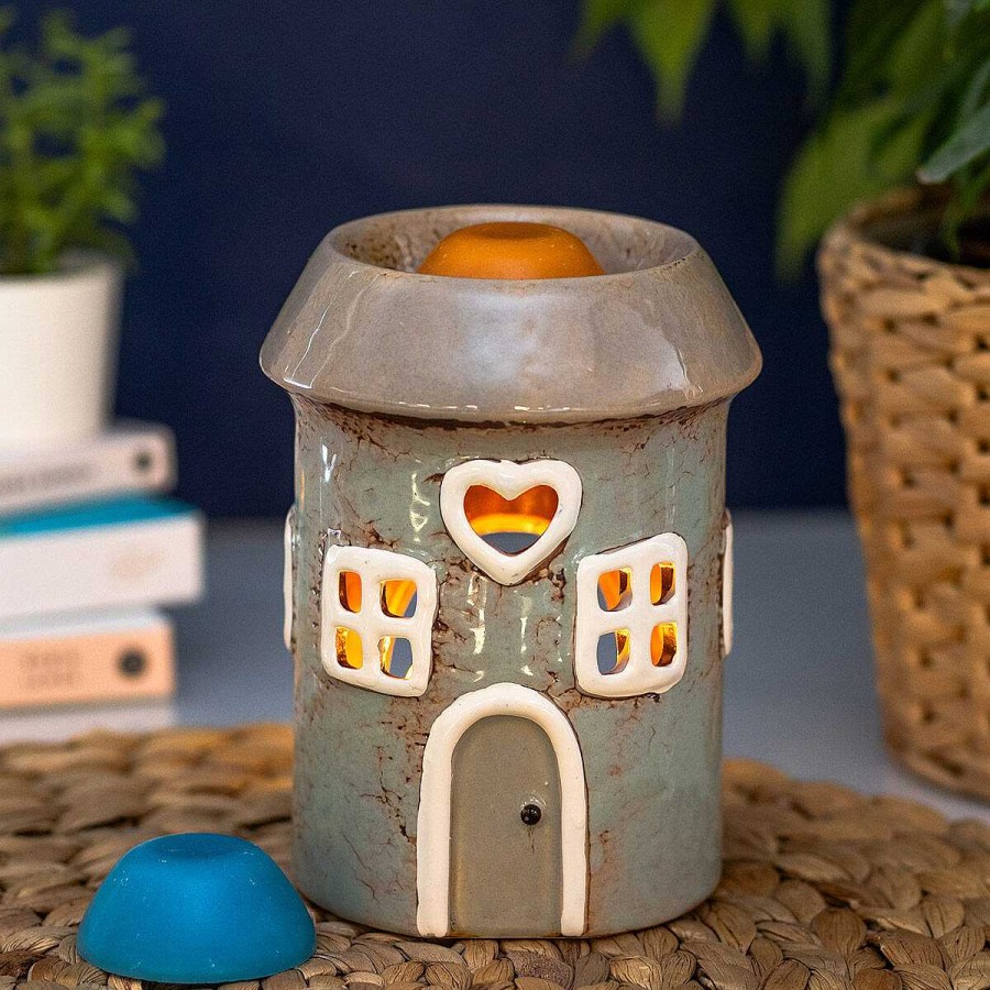 Melt Warmers | Village Pottery Village Pottery Grey Round House Wax Melt & Oil Warmer