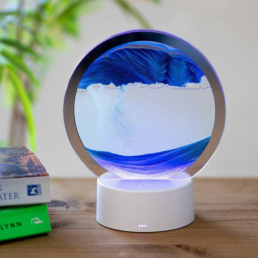 Office | Temptation Gifts Colour Changing Quicksand Lamp With Blue & Gold Sand