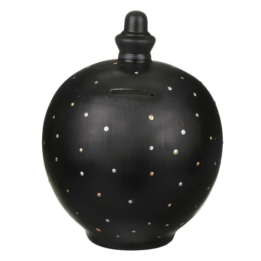 Money Pots | Temptation Temptation Black With Gold & Silver Spots Money Pot