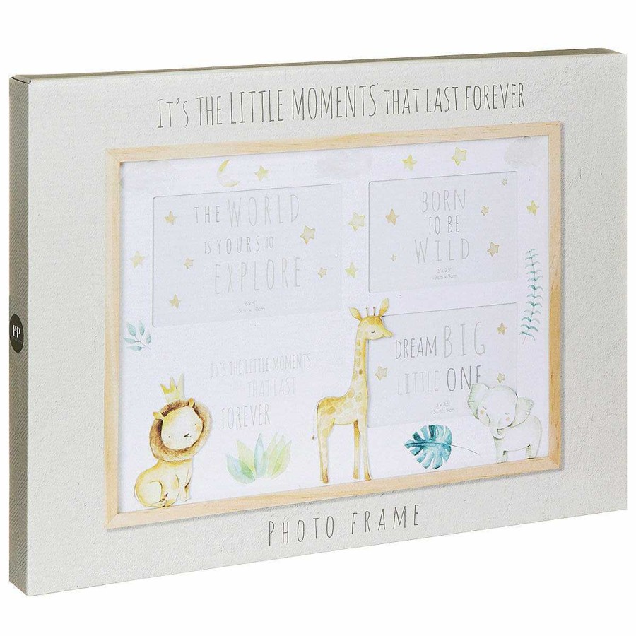 Photo Frames | Temptation Gifts Little Moments Safari Triple Collage Wooden Photo Frame