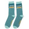 Styles | Mr Heron Mr Heron Teal Camper Van Stripes Men'S Bamboo Socks