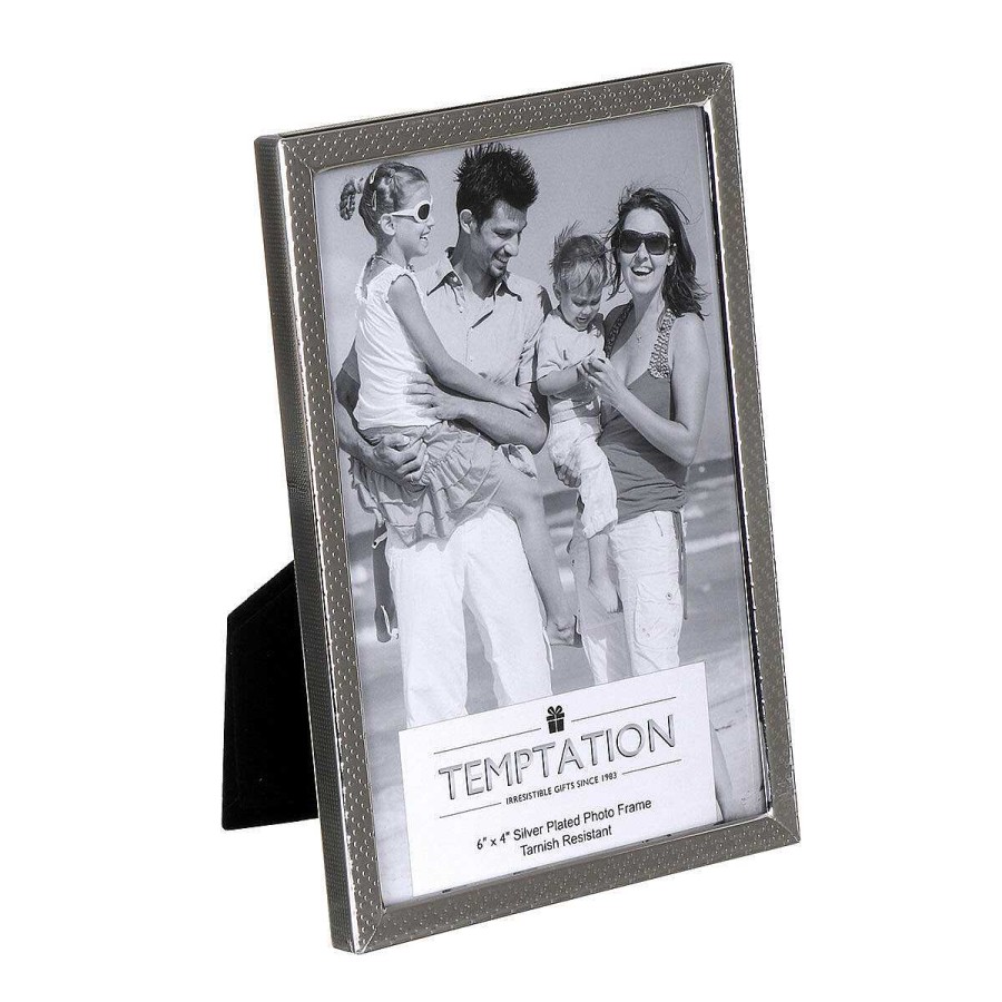 Photo Frames | Temptation Temptation Silver-Plated Narrow Edge Bobble Photo Frame 4X6