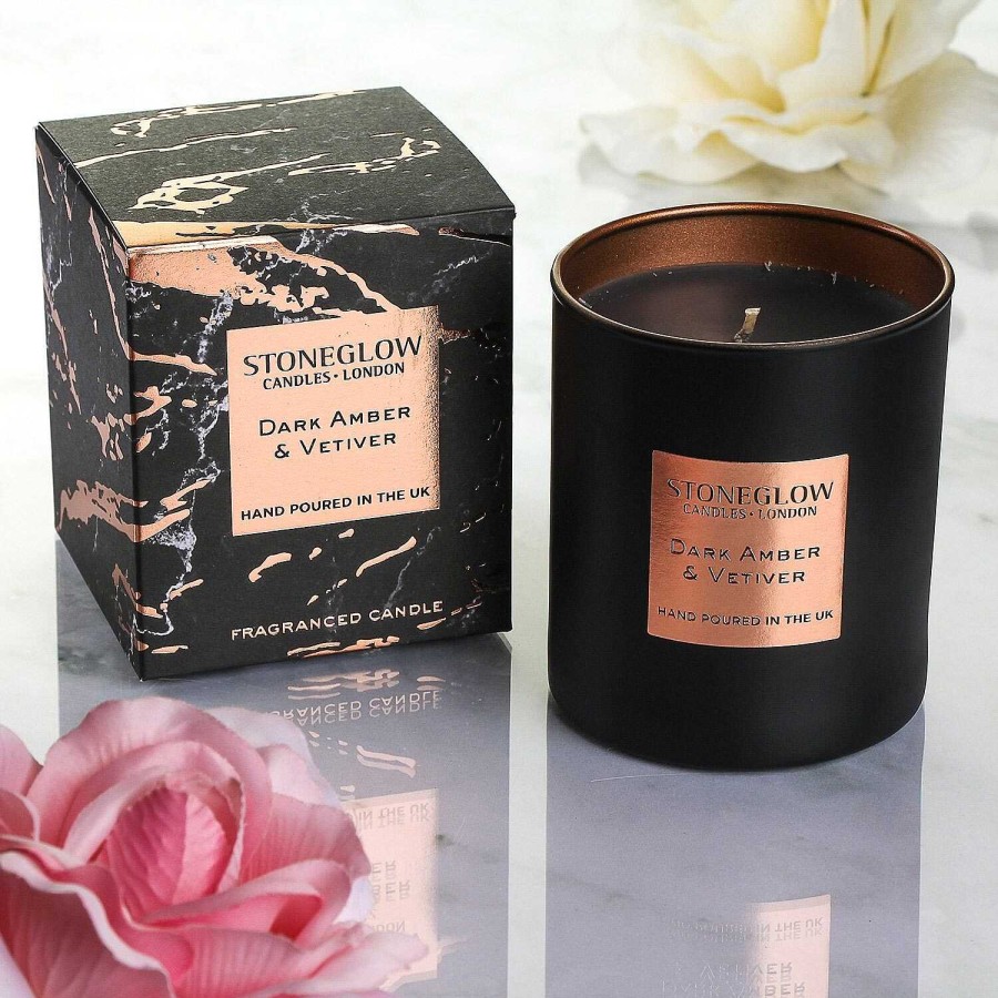 Ceramic Candles | Stoneglow Stoneglow Luna Dark Amber & Vetiver Candle