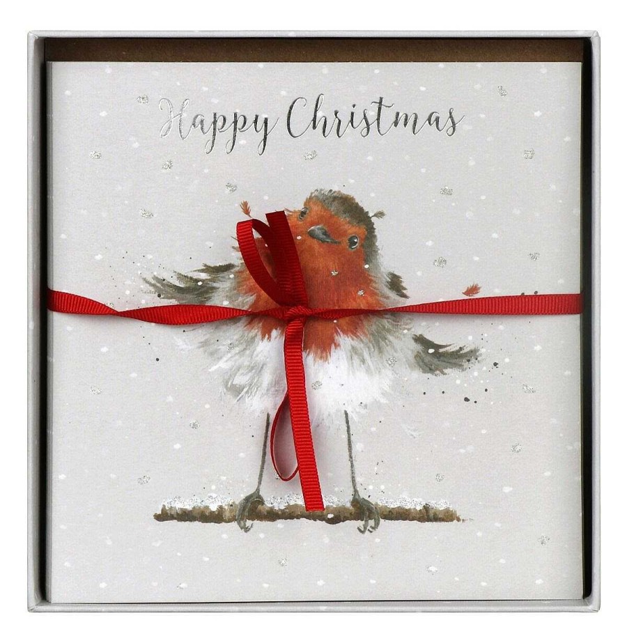 Christmas | Wrendale Wrendale 'Christmas Robin' Set Of 8 Luxury Boxed Christmas Cards