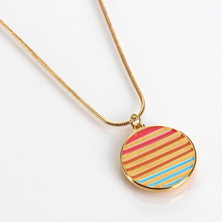 Necklaces | Carrie Elspeth Carrie Elspeth Warm Enamel Sunset Pendant Necklace