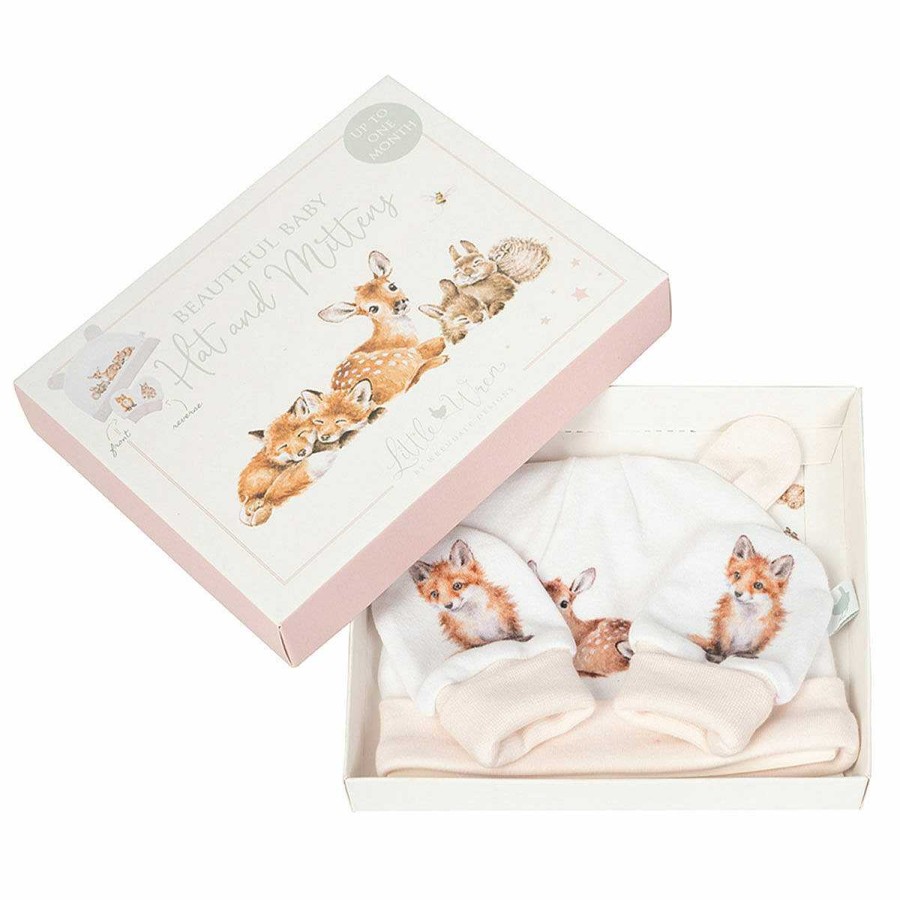 Christening Gifts | Wrendale Wrendale Little Forest Newborn Baby Hat And Mitten Set