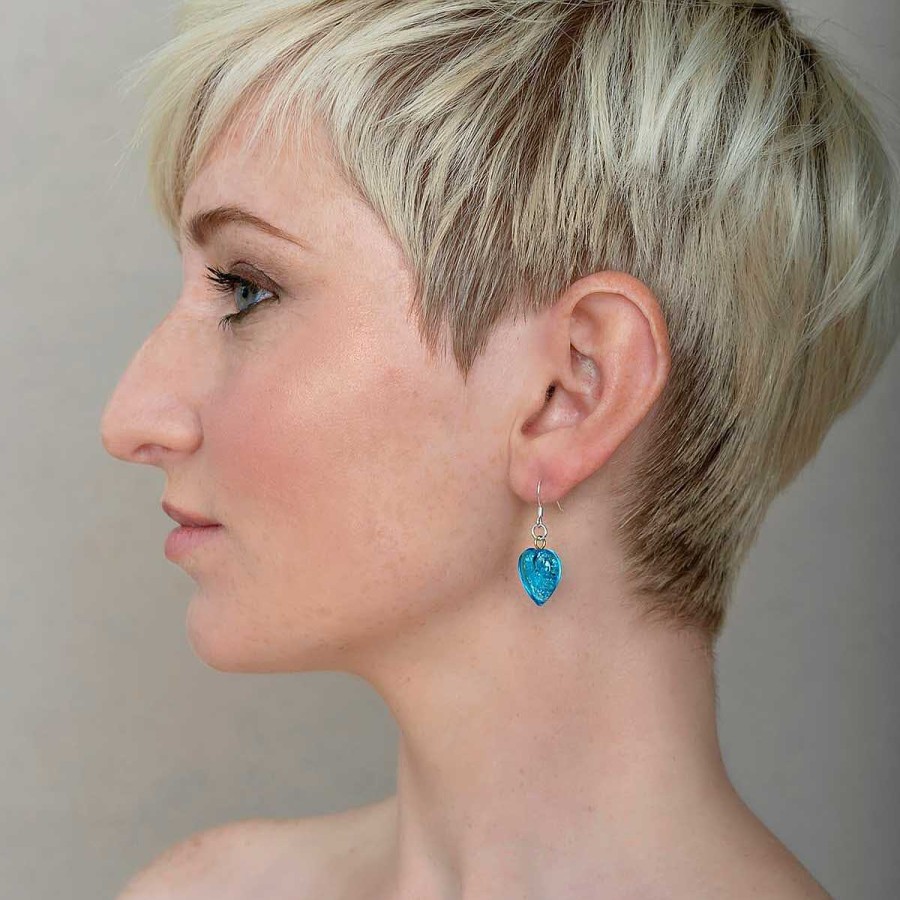 Earrings | Carrie Elspeth Carrie Elspeth Silver Lined Turquoise Heart Earrings