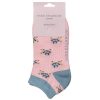 Socks | Miss Sparrow Miss Sparrow Pink Turtle Women'S Bamboo Trainer Socks