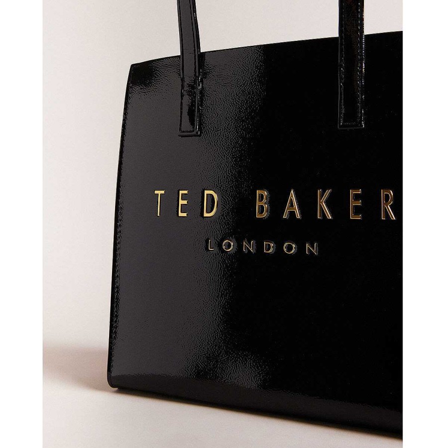 New In | Ted Baker Ted Baker Crinion Icon Small Black Crinkle Texture Bag