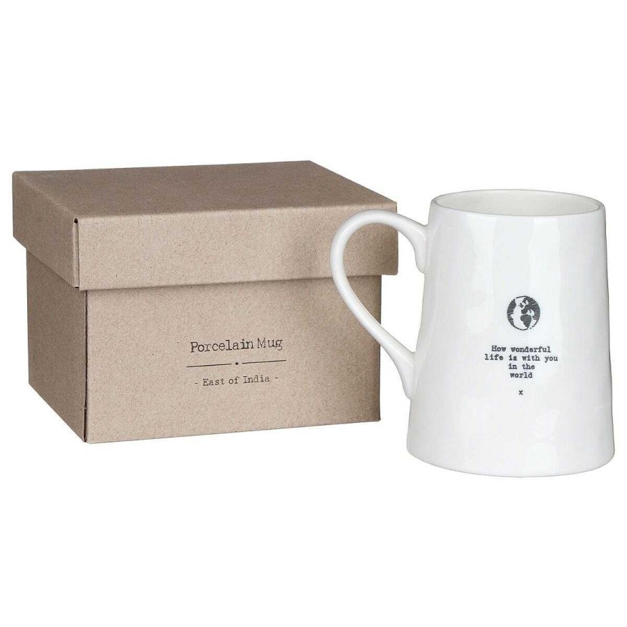 Gifts For Couples | East of India East Of India 'How Wonderful Life Is' World Porcelain Boxed Mug