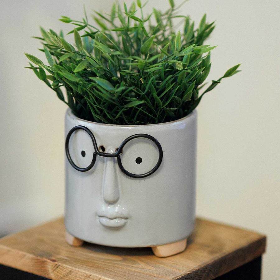 Planters | Widdop & Co Widdop & Co Country Living Abstract Face Stone Planter