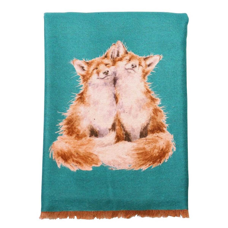 Scarves | Wrendale Wrendale 'Contentment' Foxes Winter Scarf