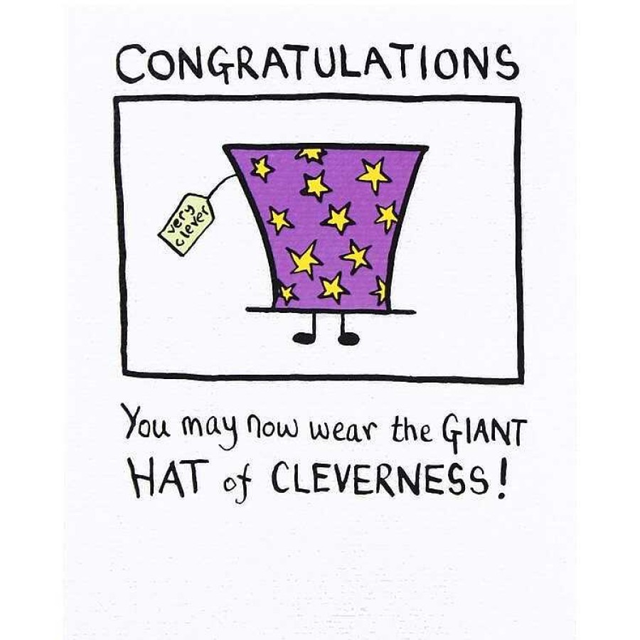 Exams & Graduation | Edward Monkton Edward Monkton Hat Of Cleverness Congratulations Card