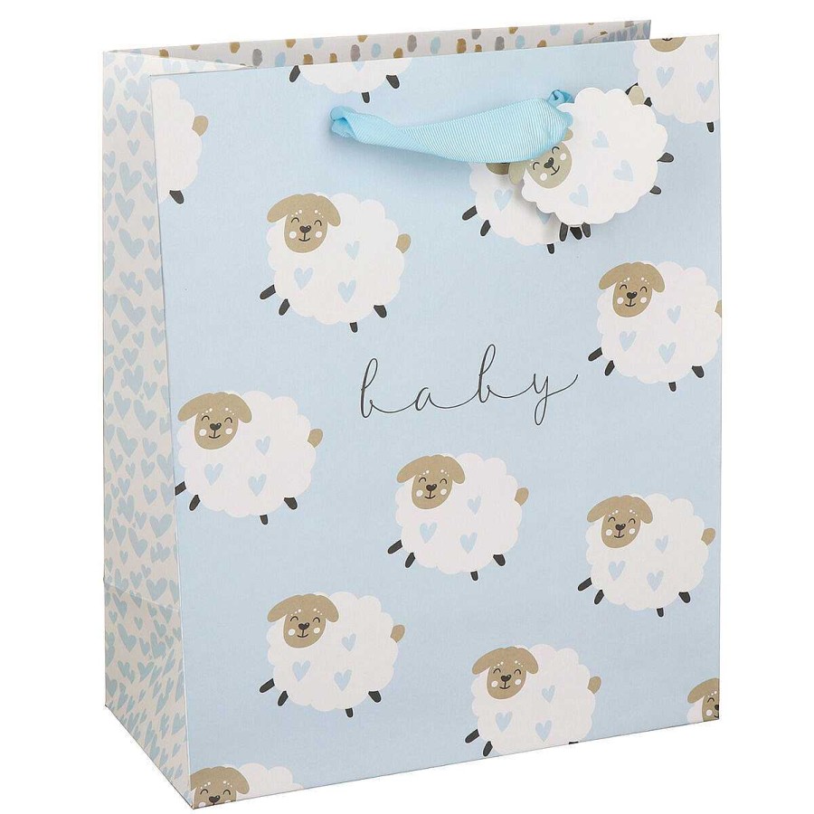 Large Gift Bags | Glick Glick Stephanie Dyment Sheep Blue Large Gift Bag