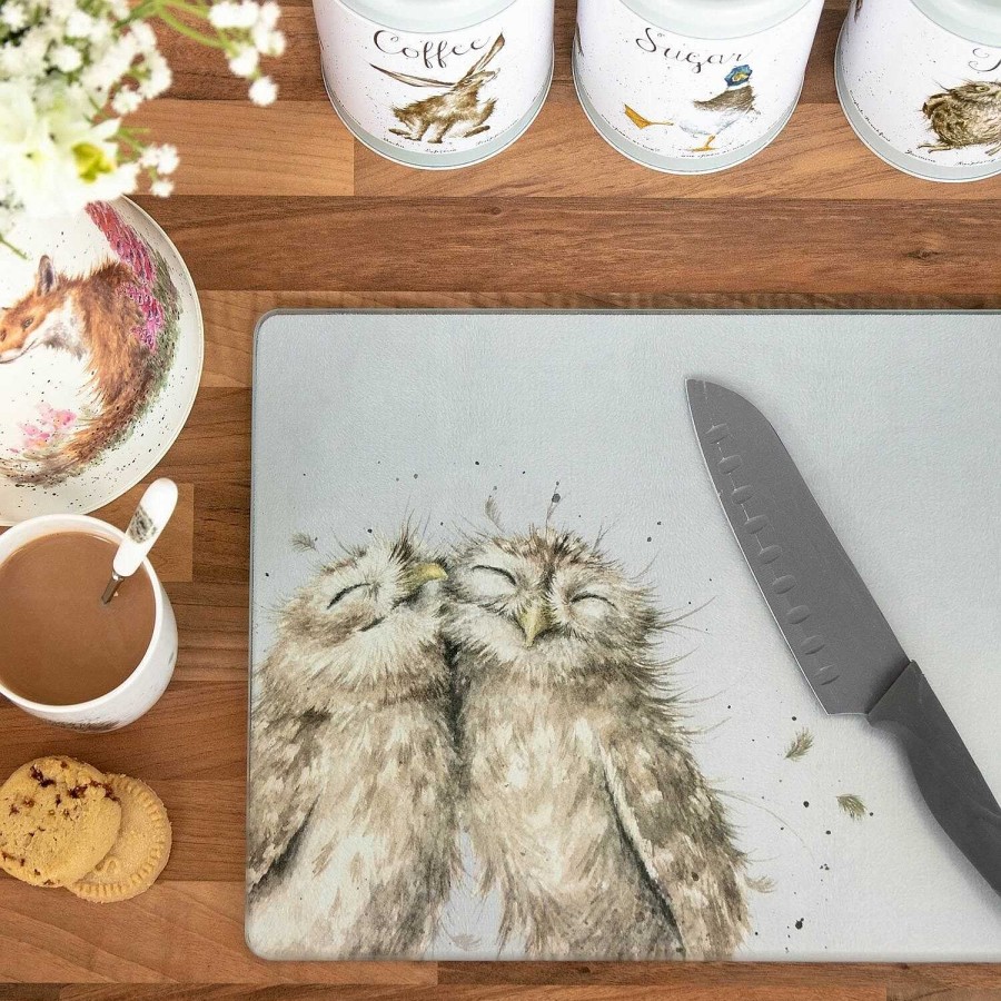 Chopping Boards & Worktop Savers | Wrendale Wrendale Owl Glass Worktop Saver