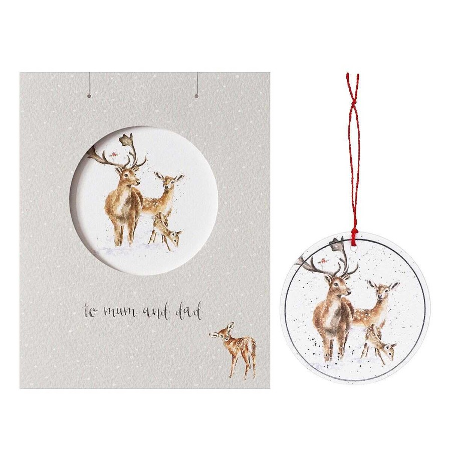 Dad | Wrendale Wrendale 'To Mum And Dad' Christmas Card With Tree Decoration