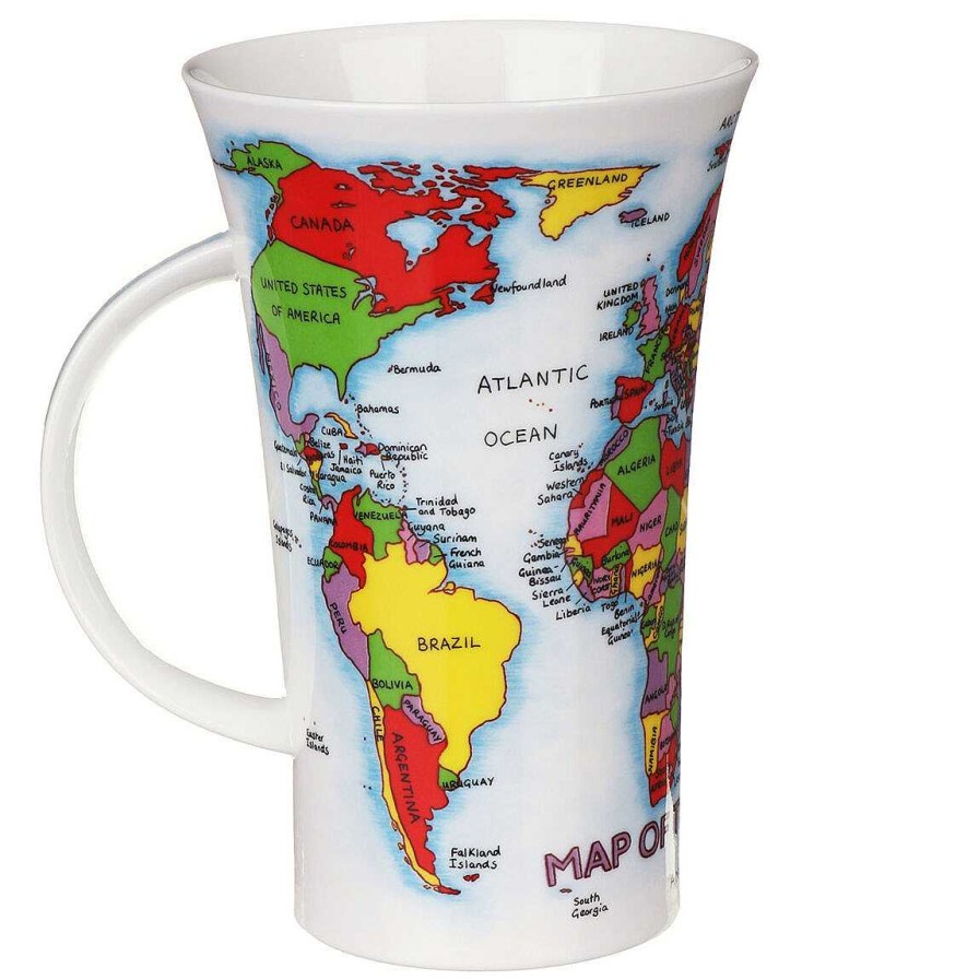 Mugs | Dunoon Dunoon Map Of The World Glencoe Shape Mug