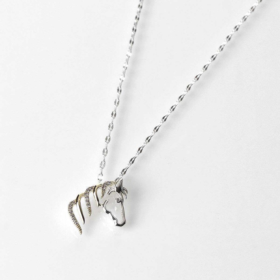 Necklaces | Equilibrium Equilibrium Two-Tone Equestrian Horse Head Necklace