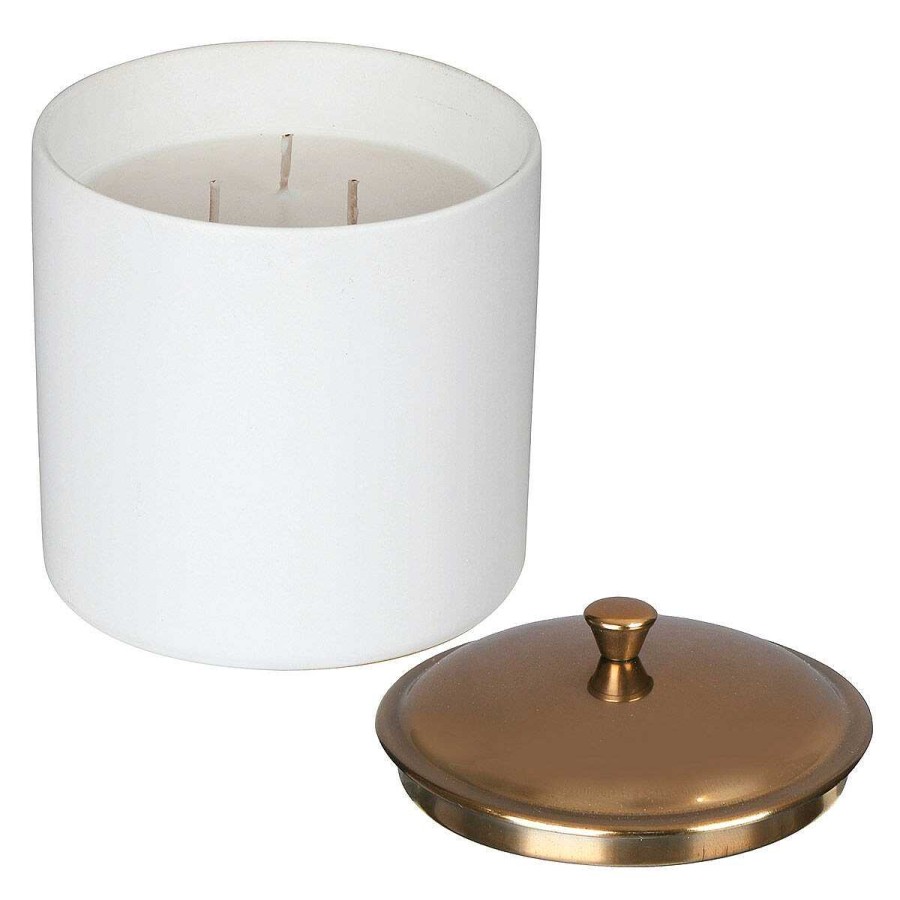 Ceramic Candles | Paddywax Paddywax Hygge 425G 3 Wick Tobacco & Vanilla White Ceramic Soy Candle