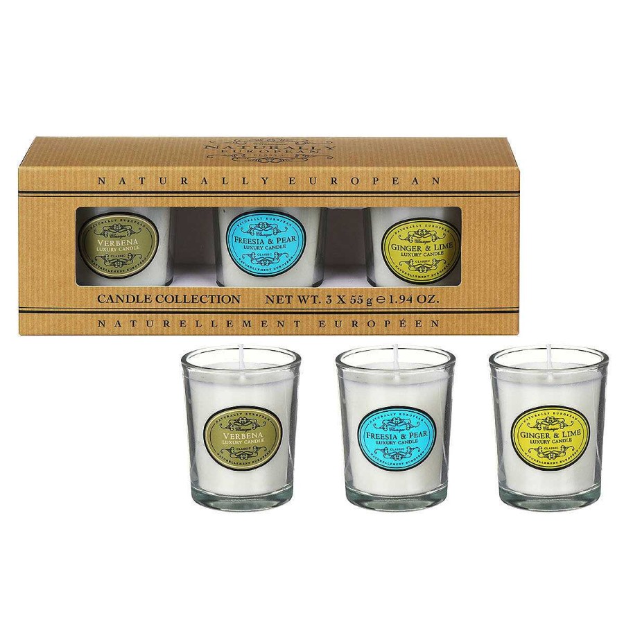 Glass Candles | The Somerset Toiletry Co The Somerset Toiletry Co Naturally European Set Of 3 Candles Gift Set