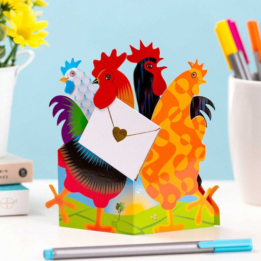 3D Birthday Cards | Special Delivery Special Delivery Doodle Doo Chickens 3D Greetings Card