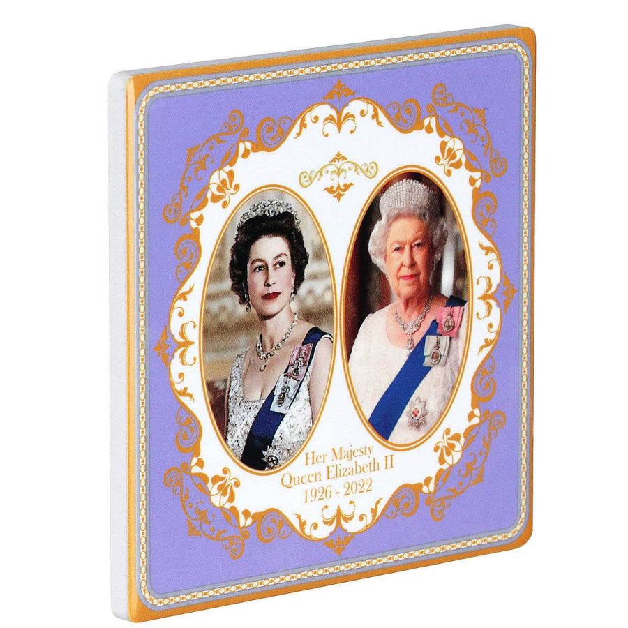 Coasters & Placemats | Temptation Gifts Her Majesty Queen Elizabeth Ii Commemorative Ceramic Coaster Boxed