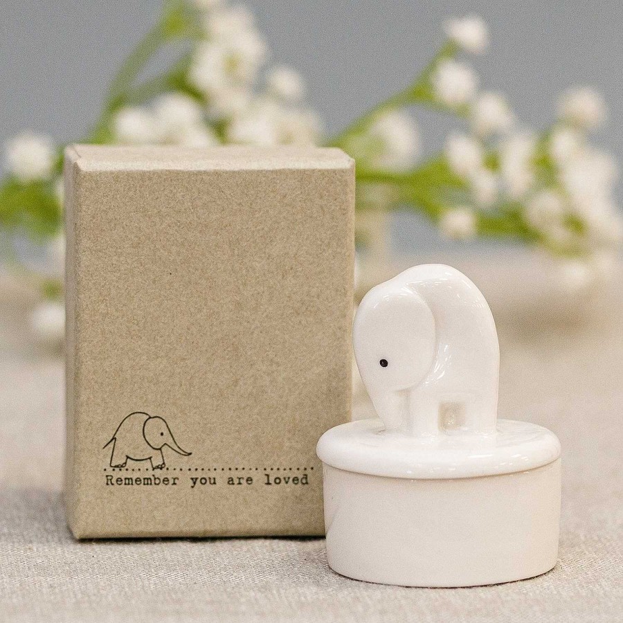 Keepsake Boxes | East of India East Of India Elephant Little Porcelain Pot