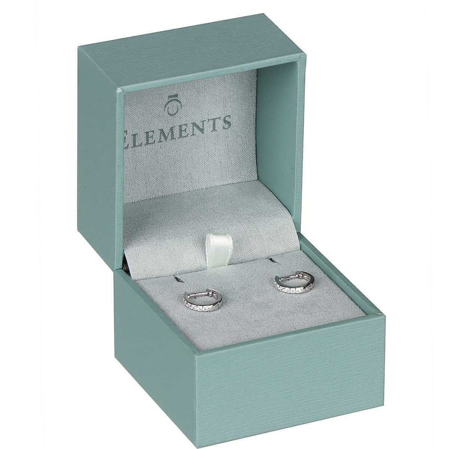 Anniversary | Elements Elements Clear Cubic Zirconia Huggie Boxed Earrings