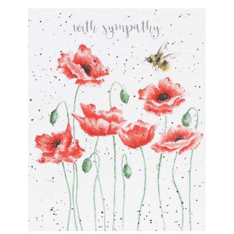 Sympathy | Wrendale Wrendale 'Poppies And Bee' Sympathy Card