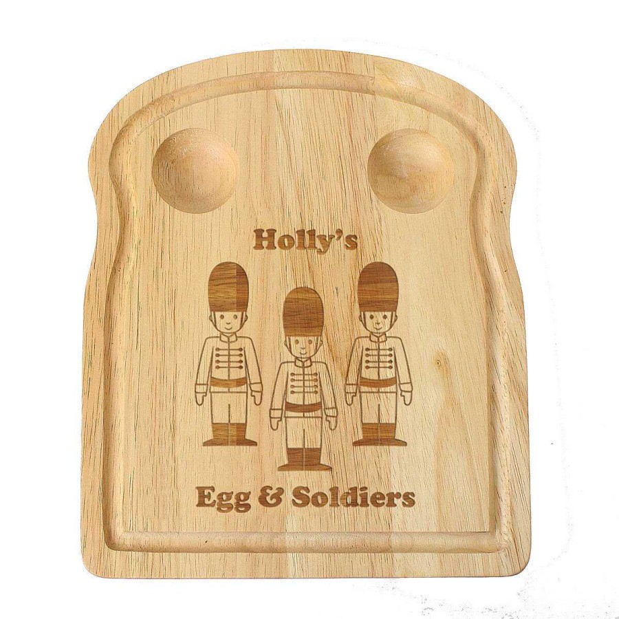 Chopping Boards & Worktop Savers | Temptation Gifts Personalised Soldiers Egg & Toast Board