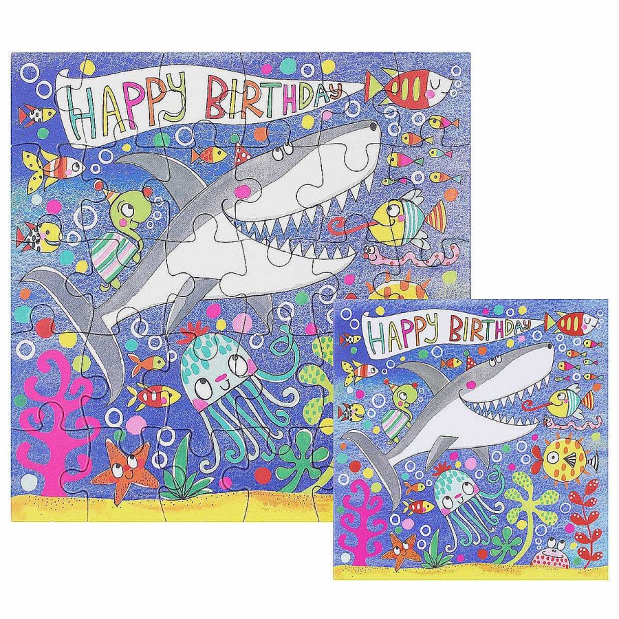 Jigsaw Cards | Rachel Ellen Rachel Ellen Shark Ocean Jigsaw Puzzle With Mini Birthday Card