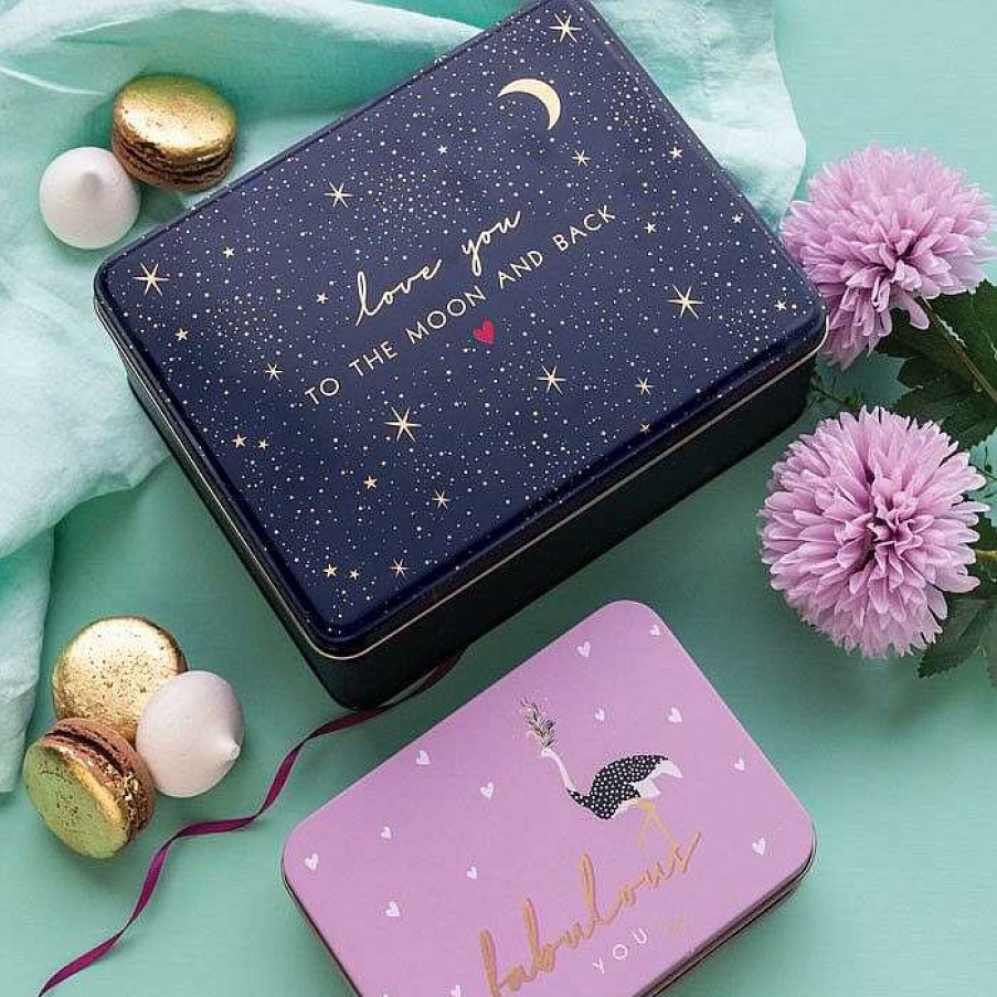 Storage Tins | Sara Miller Sara Miller Little Gestures 'Moon And Back' Deep Rectangular Tin