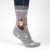 Socks | Wrendale Wrendale 'Born To Be Wild' Purple Fox Women'S Bamboo Socks