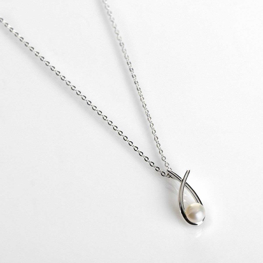 For Bridesmaids | Equilibrium Equilibrium Silver Plated Fresh Water Pearl Kiss Necklace