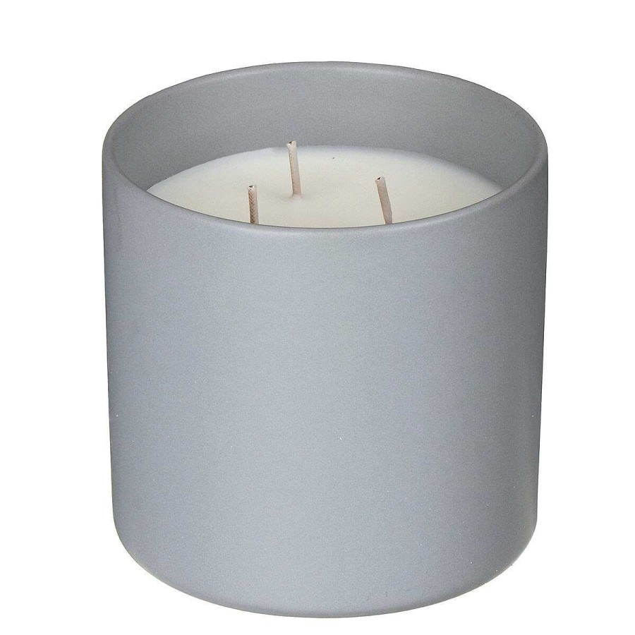 Ceramic Candles | Paddywax Paddywax Hygge 425G 3 Wick Vetiver & Cardamom Grey Ceramic Soy Candle